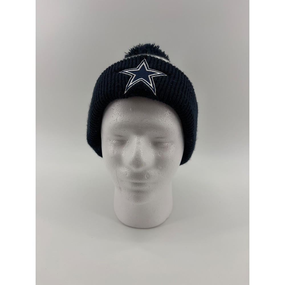 NFL Ultra Game Beanie Kids OSFM Navy Blue Dallas Cowboys Pom Knit Hat‎